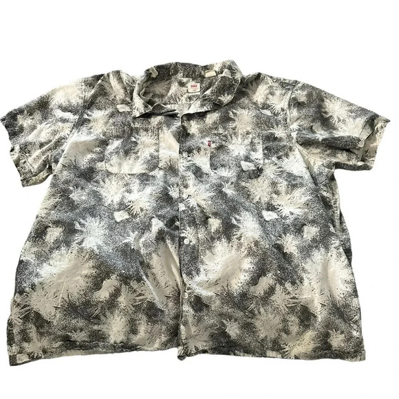 Levi's men's XXL button down relaxed fit black and cream shirt - Picture 1 of 3